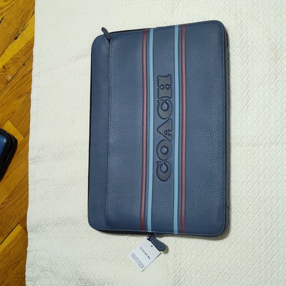 Coach Laptop Case With Coach Stripe - Picture 1 of 7